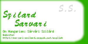szilard sarvari business card
