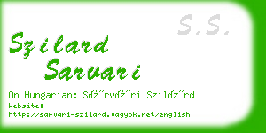 szilard sarvari business card